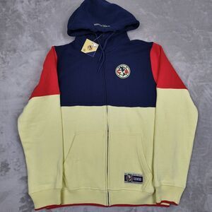 Club America Jacket Mens Medium Full Zip Fleece Mexico Soccer Futboll NEW